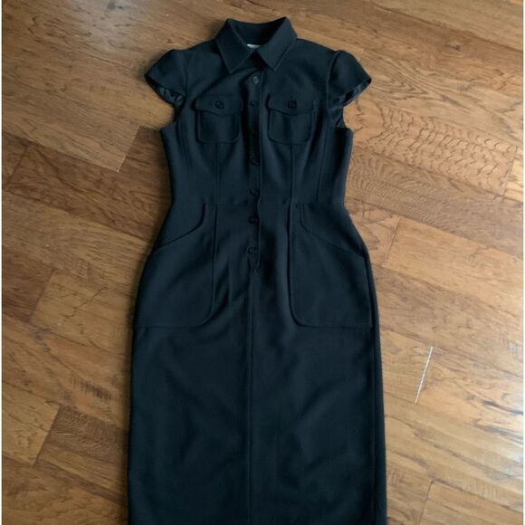 Vintage Black Button Down Dress size 8 - Picture 4 of 11